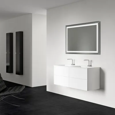 Block Soho 120D - Laundry cabinet 120x46, Matt white