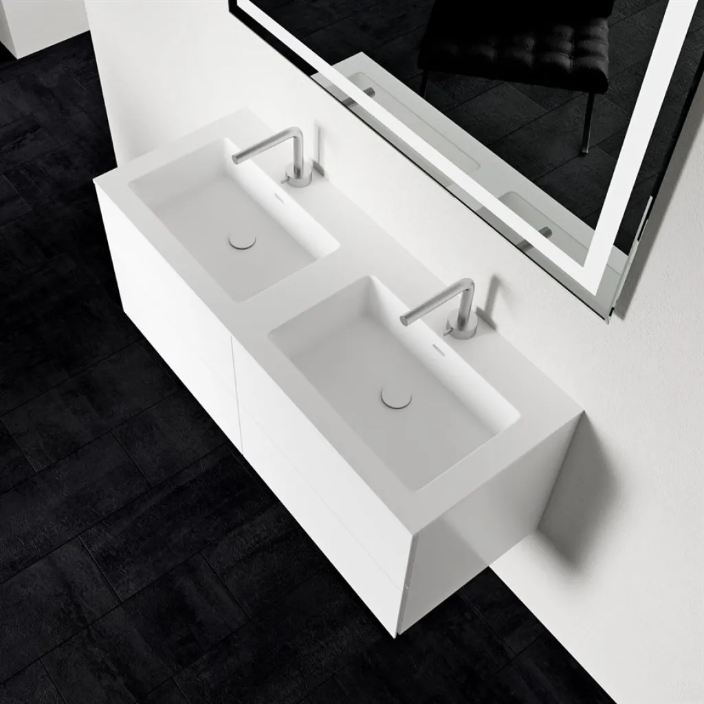 Block Soho 120D - Laundry cabinet 120x46, Matt white