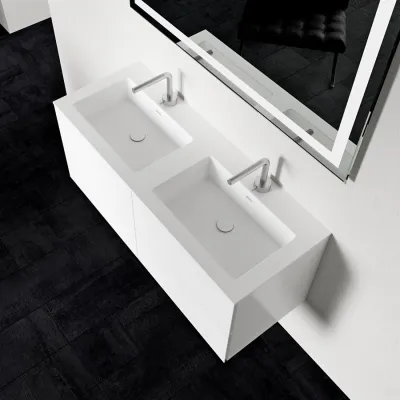 Block Soho 120D - Laundry cabinet 120x46, Matt white