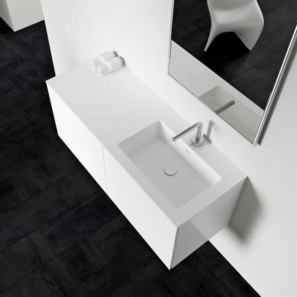 Block Soho 120R - Laundry cabinet 120x46, Matt white