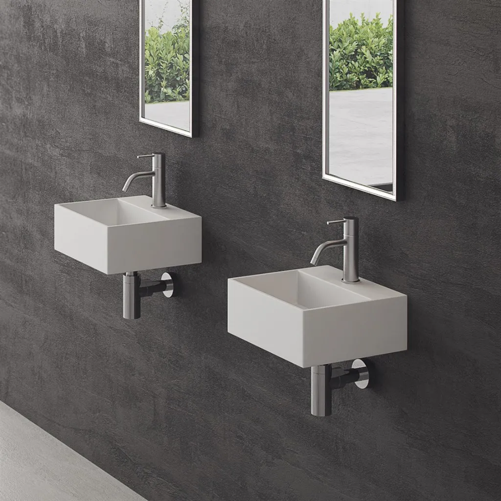 Kubo 32 - 32x30 Washbasin, Matt white SolidTec®