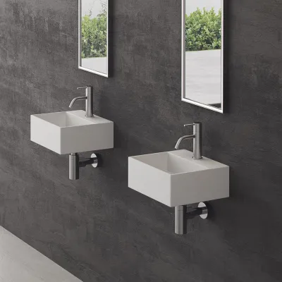 Kubo 32 - 32x30 Washbasin, Matt white SolidTec®