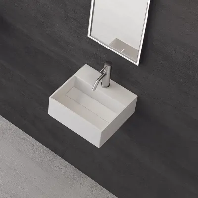 Kubo 32 - 32x30 Washbasin, Matt white SolidTec®