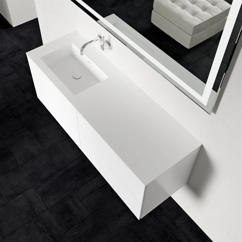 Block Soho 140L - Laundry cabinet 140x46, Matt white