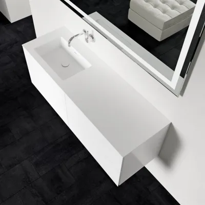 Block Soho 140L - Laundry cabinet 140x46, Matt white