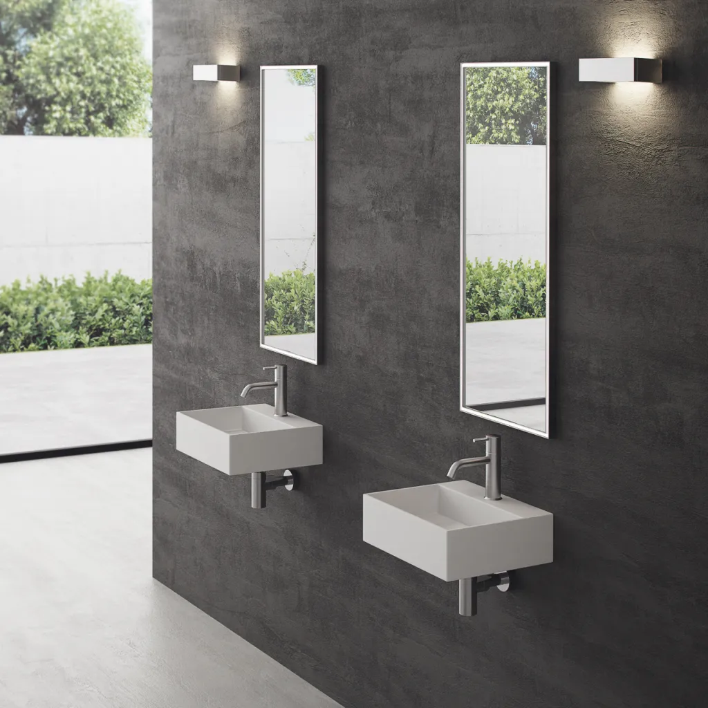 Kubo 40 - 40x35 Washbasin, Matt white SolidTec®
