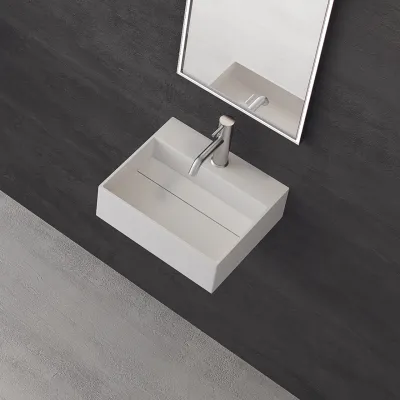 Kubo 40 - 40x35 Washbasin, Matt white SolidTec®