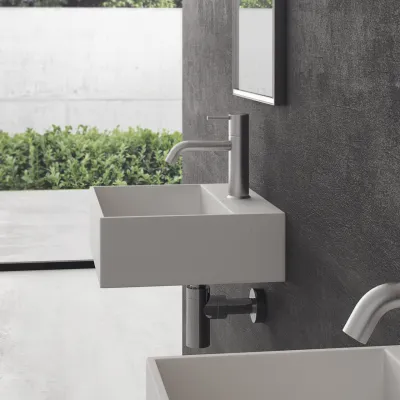 Kubo 40 - 40x35 Washbasin, Matt white SolidTec®