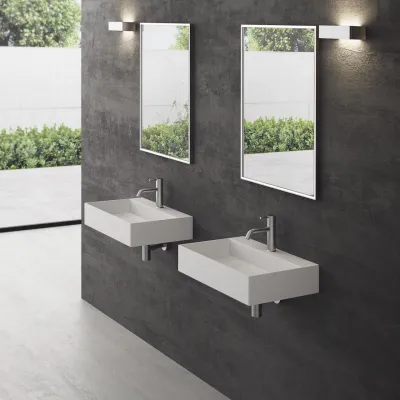 Kubo 60 - 60x40 Washbasin, Matt white SolidTec®