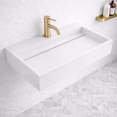 Kubo 60 - 60x40 Washbasin, Matt white SolidTec®
