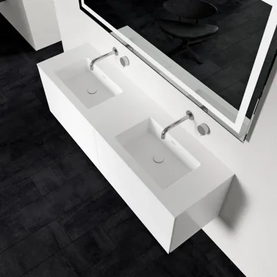 Block Soho 160D - Laundry cabinet 160x46, Matt white