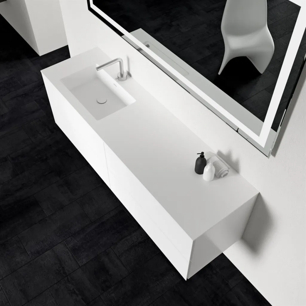 Block Soho 160L - Laundry cabinet 160x46, Matt white