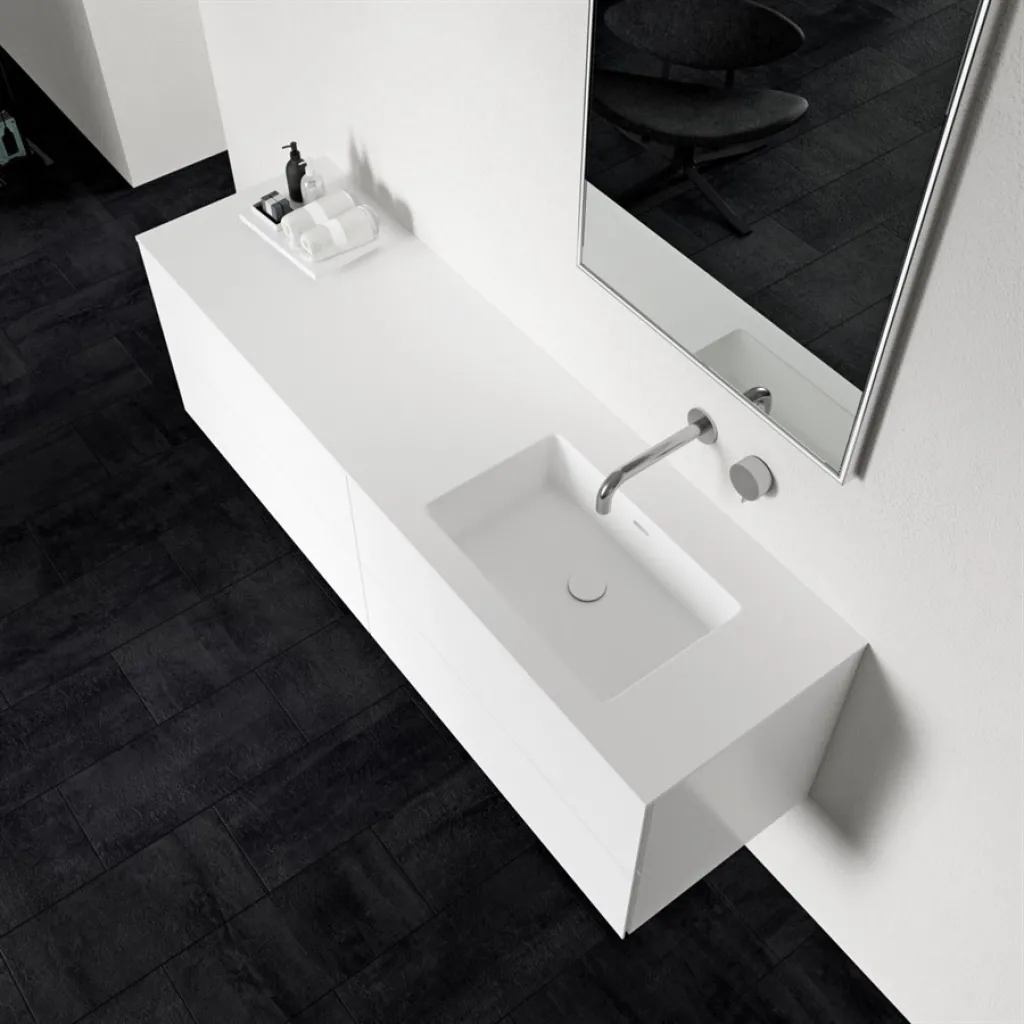 Block Soho 160R - Laundry cabinet 160x46, Matt white