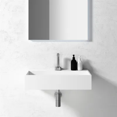 Kubo Inside 60 - 60x40 Washbasin, Matte White SolidTec®