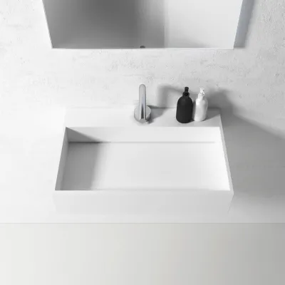 Kubo Inside 60 - 60x40 Washbasin, Matte White SolidTec®