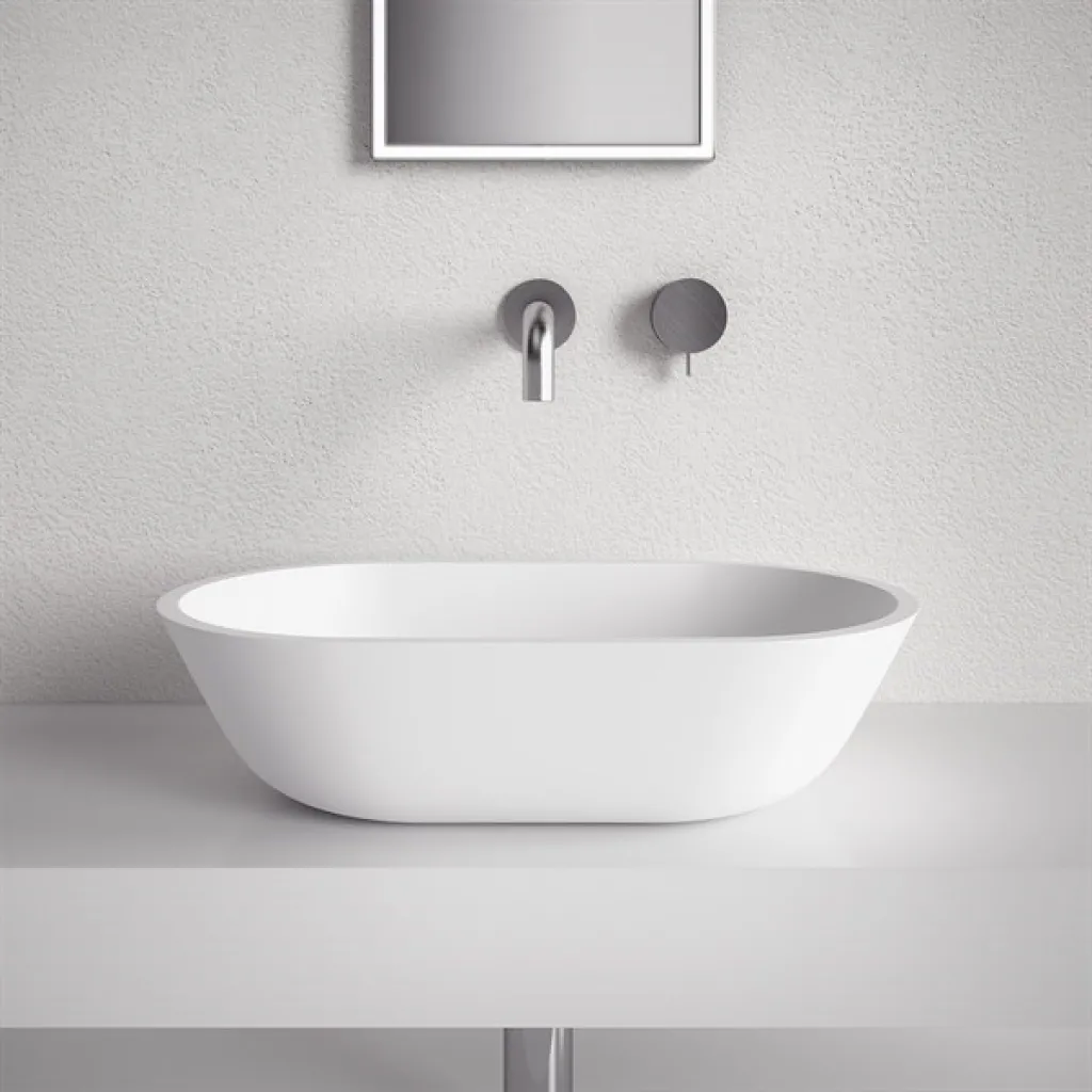 Mood One 55 - 55x32 Washbasin, Matt white SolidTec®