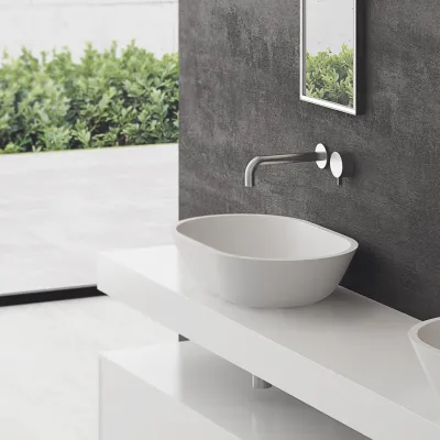 Mood Two 58 - 58x38 Washbasin, Matt white SolidTec®