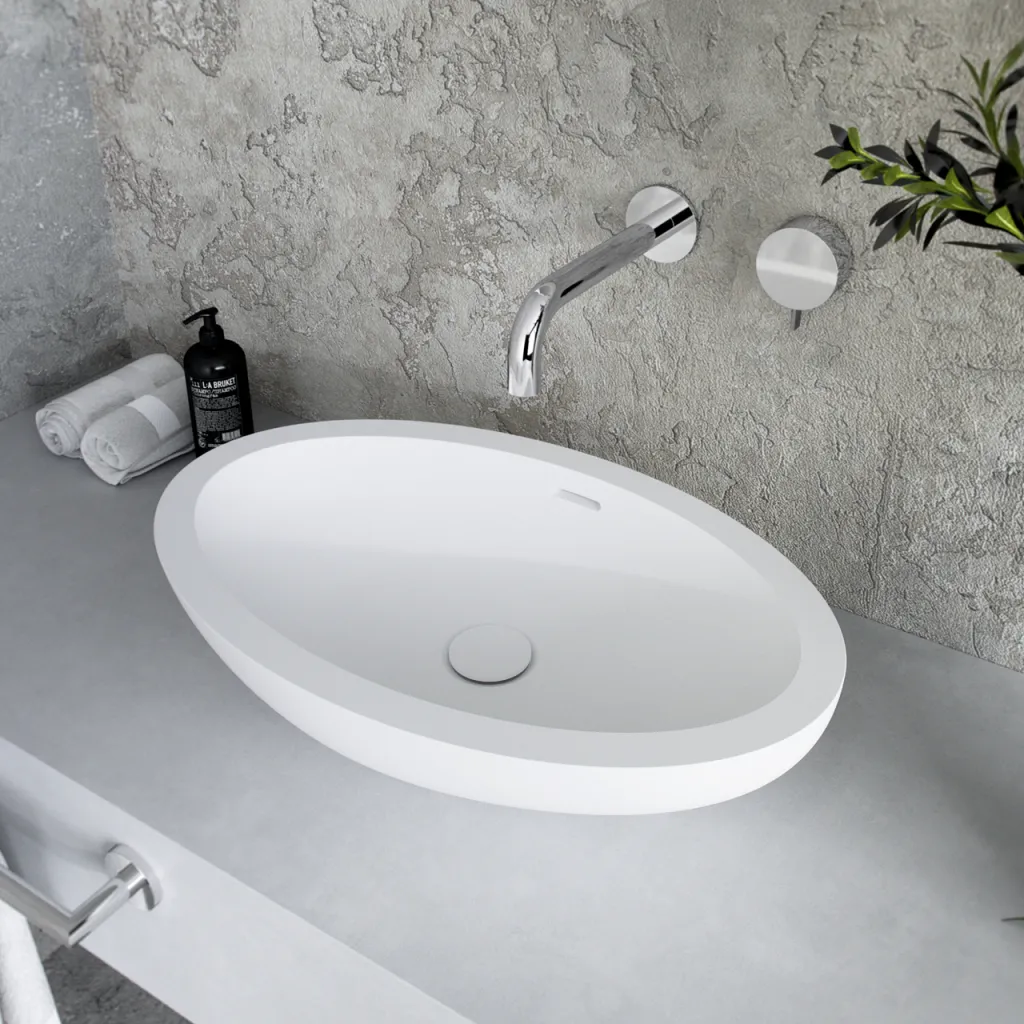 Spoon 55 - 55x35 cm Washbasin, Matt white SolidTec®