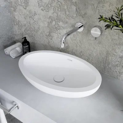 Spoon 55 - 55x35 cm Washbasin, Matt white SolidTec®