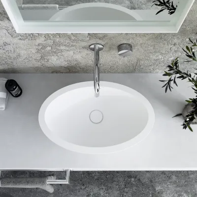 Spoon 55 - 55x35 cm Washbasin, Matt white SolidTec®