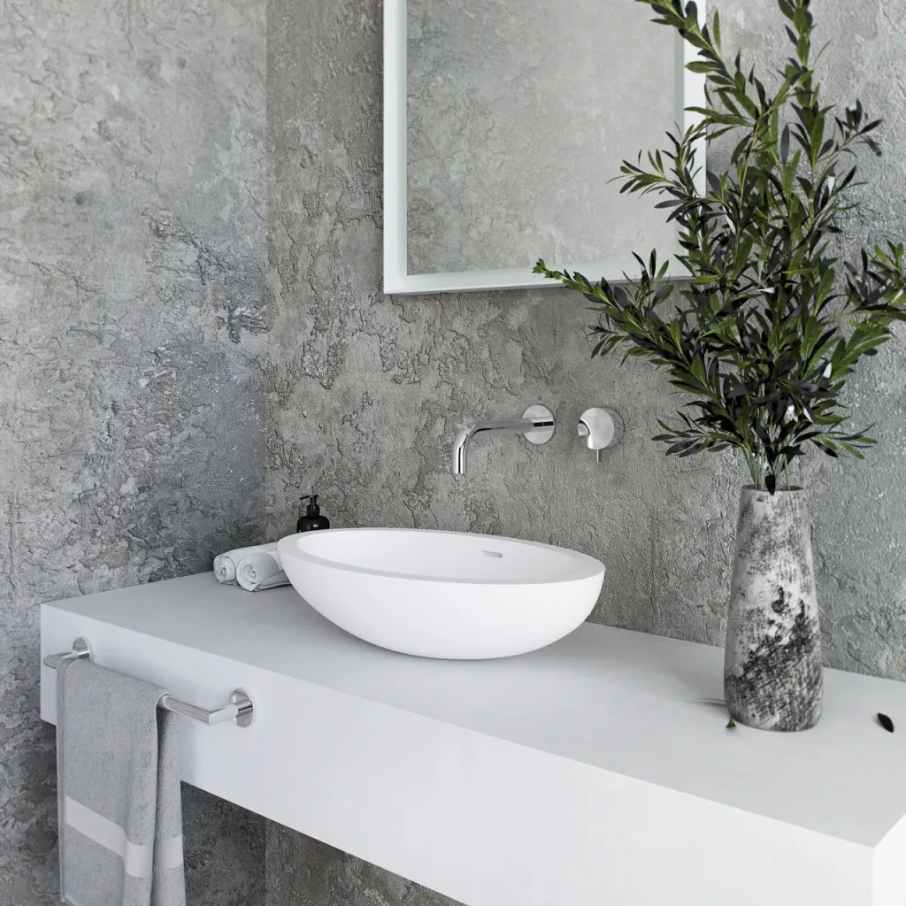 Spoon 55 - 55x35 cm Washbasin, Matt white SolidTec®