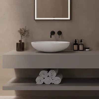 Spoon 55 - 55x35 cm Washbasin, Matt white SolidTec®