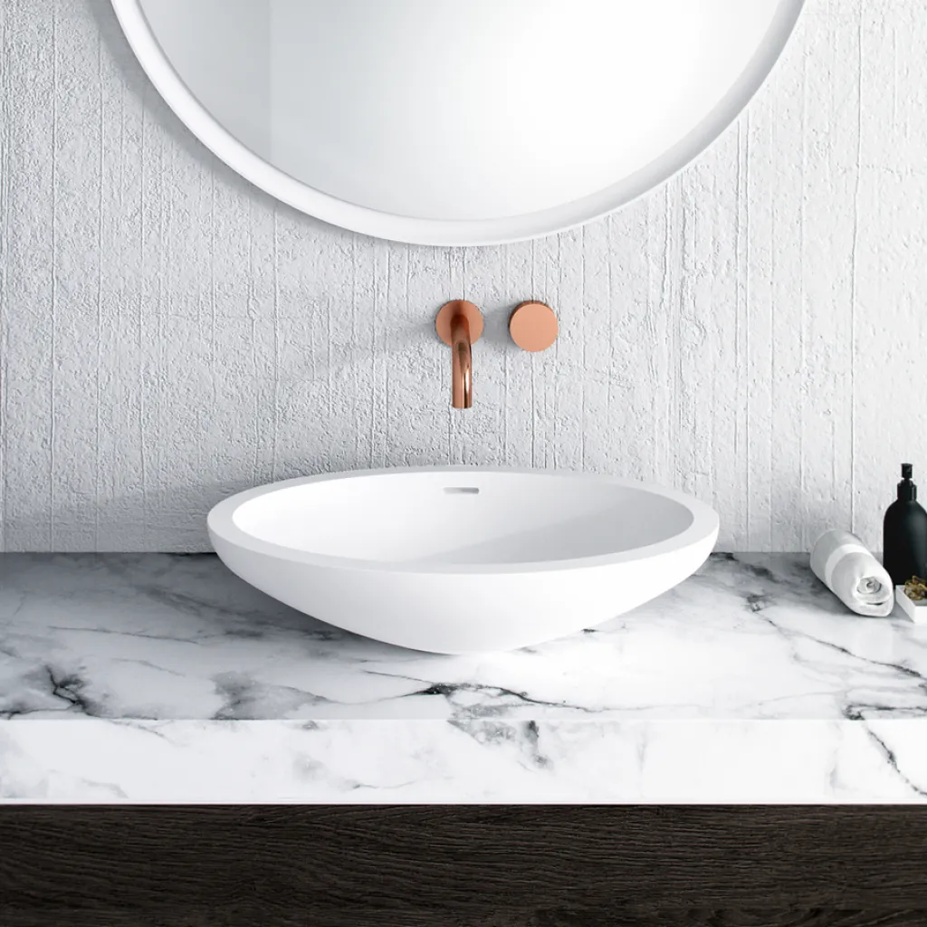 Spoon 60 - 60x40 cm Washbasin, Matt white SolidTec® 