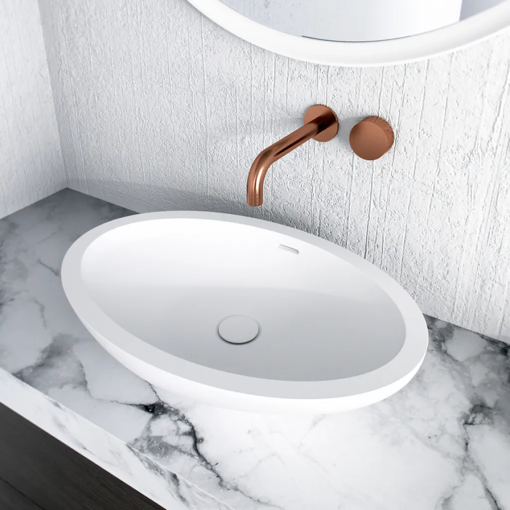 Spoon 60 - 60x40 cm Washbasin, Matt white SolidTec® 
