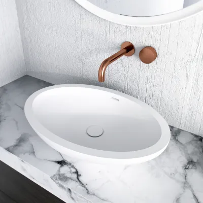 Spoon 60 - 60x40 cm Washbasin, Matt white SolidTec® 