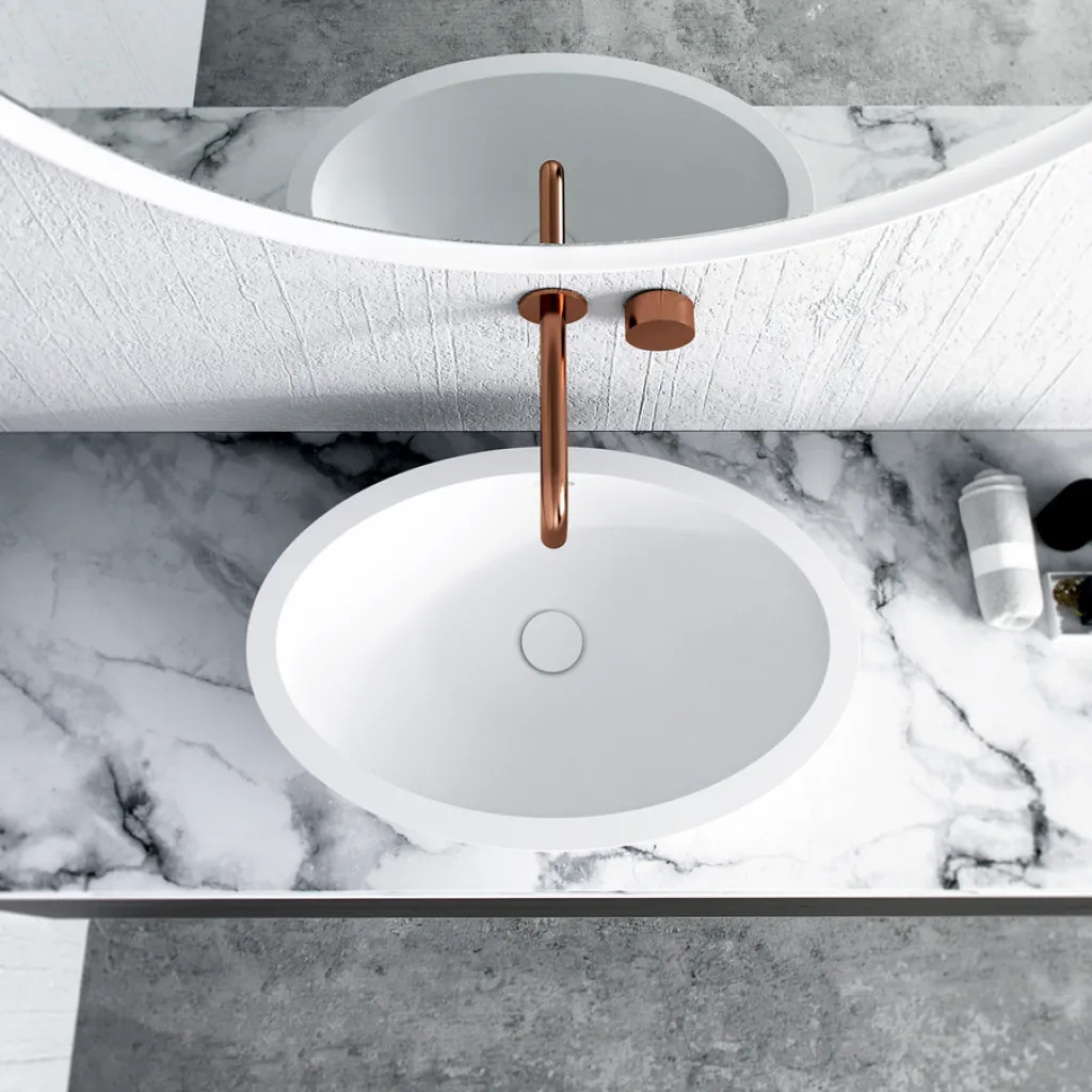 Spoon 60 - 60x40 cm Washbasin, Matt white SolidTec® 