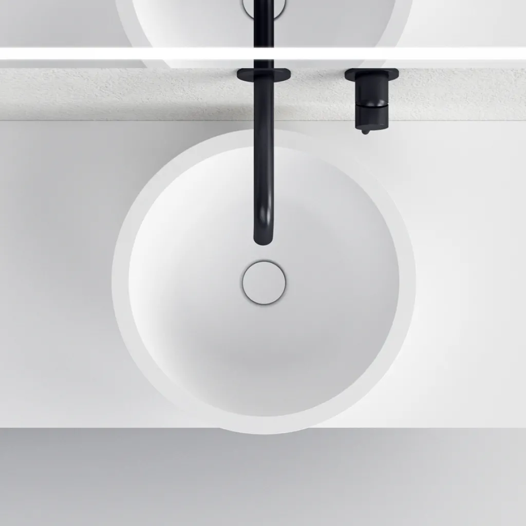 Spoon O - Ø42 Wash bowl, Matt white SolidTec®