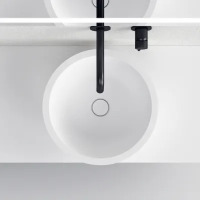 Spoon O - Ø42 Wash bowl, Matt white SolidTec®