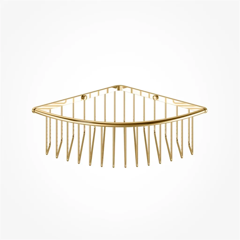 Richmond R63 - XL Corner Shower Basket, Brass Natural
