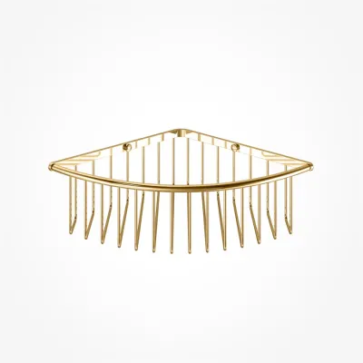 Richmond R63 - XL Corner Shower Basket, Brass Natural