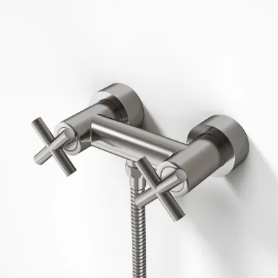 Fly Classic FBR204 S01 - Shower mixer, PVD Brushed Steel