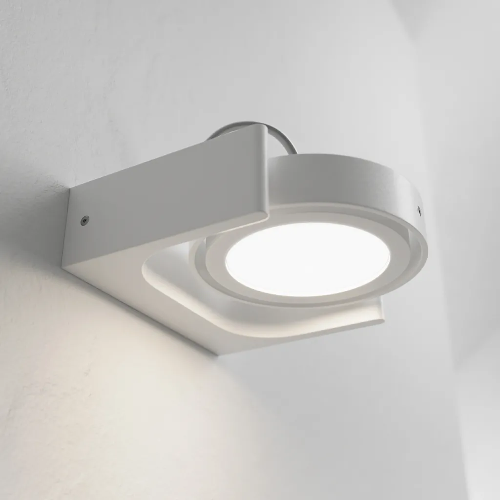 Big A 01 - LED Wall lamp w/ tilt, Matte white.