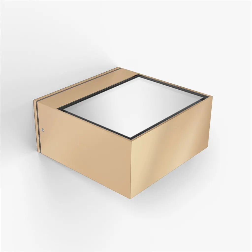 BLOX 1 - 24W LED Wall Lamp, Matt Golden
