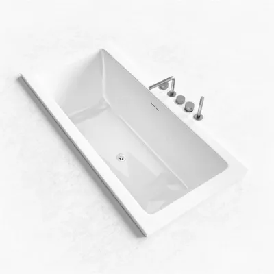 Pulcher Flat 1700 - Built-in bathtub 170x80 cm., Glossy White