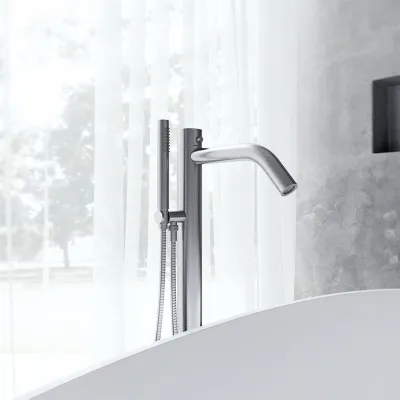 Classwell C11 - Freestanding bath mixer, Brushed Stainless Steel