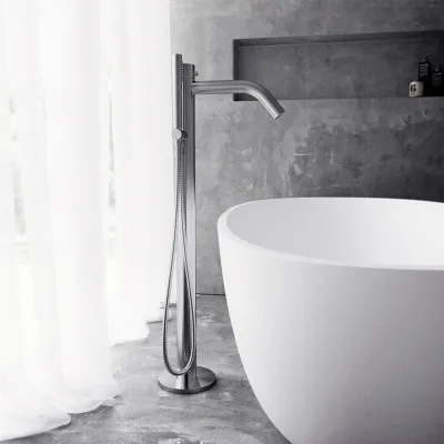 Classwell C11 - Freestanding bath mixer, Brushed Stainless Steel
