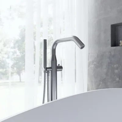 Classwell C12 - Freestanding tub/shower armature, Brushed Stainless Steel