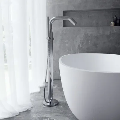 Classwell C12 - Freestanding tub/shower armature, Brushed Stainless Steel