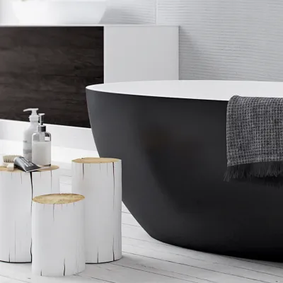 Boheme XL 170 - 170x87, Solid Matt White/Matt Black SolidTec®