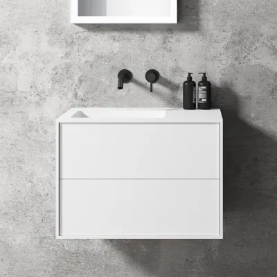 Compact 2 Waterproof 70X40L - Laundry cabinet, Matte White SolidTec®