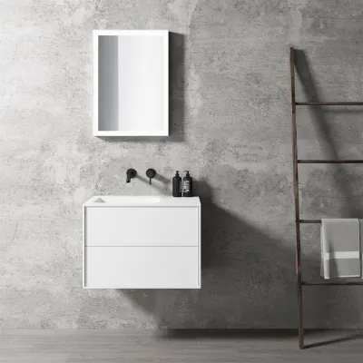 Compact 2 Waterproof 70X40L - Laundry cabinet, Matte White SolidTec®