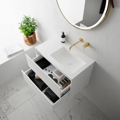 Compact 2 Waterproof 70X40R - Laundry cabinet, Matt White SolidTec®