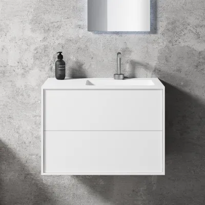 Compact 2 Waterproof 70X40R - Laundry cabinet, Matt White SolidTec®