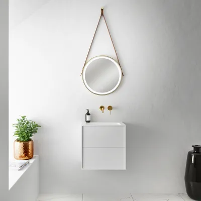 Compact 2 Waterproof 50X35 - Laundry cabinet, Matte White SolidTec®