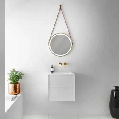 Compact 2 Waterproof 50X40 - Laundry cabinet, Matte White SolidTec®
