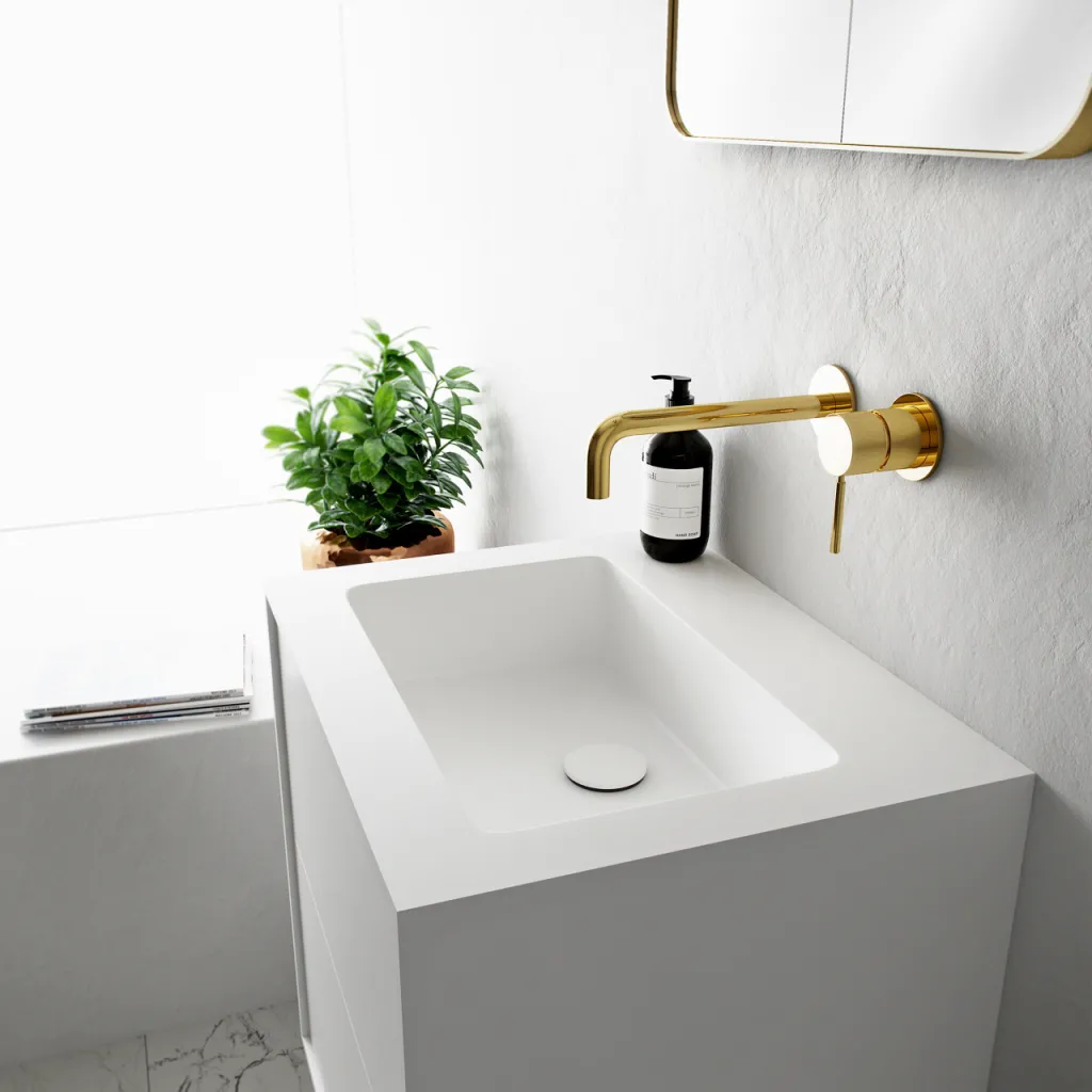 Compact 2 Waterproof 50X40 - Laundry cabinet, Matte White SolidTec®